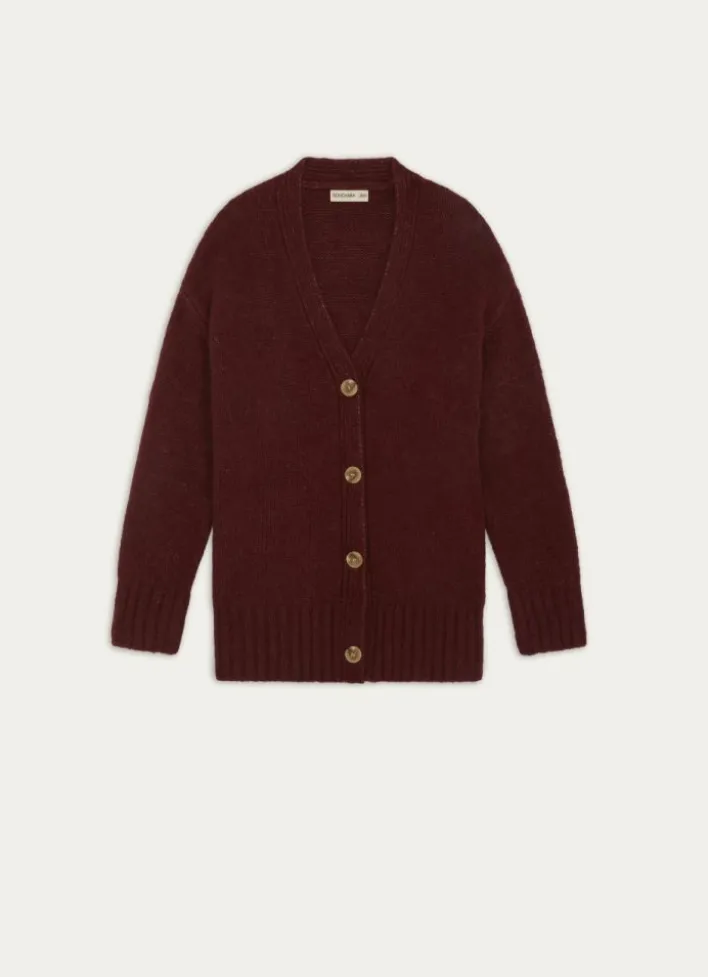 GILET EN TRICOT BORDEAUX