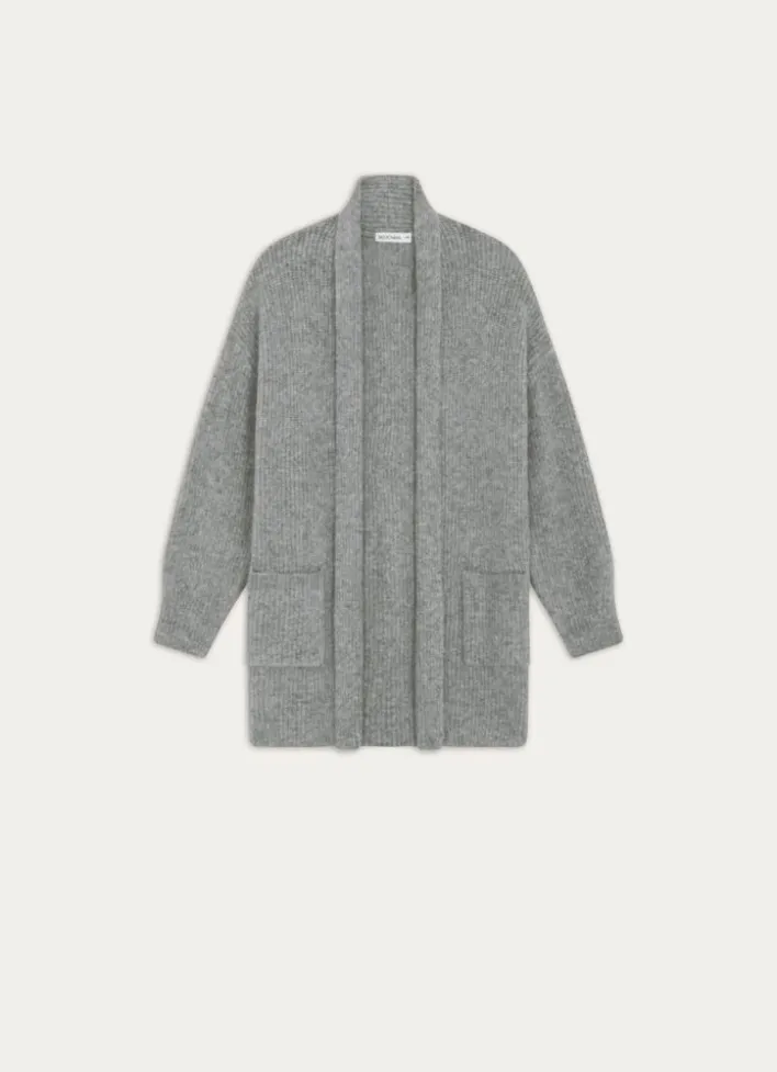 GILET À PAN EN TRICOT DOUX ET CHAUD VITA GRIS CLAIR
