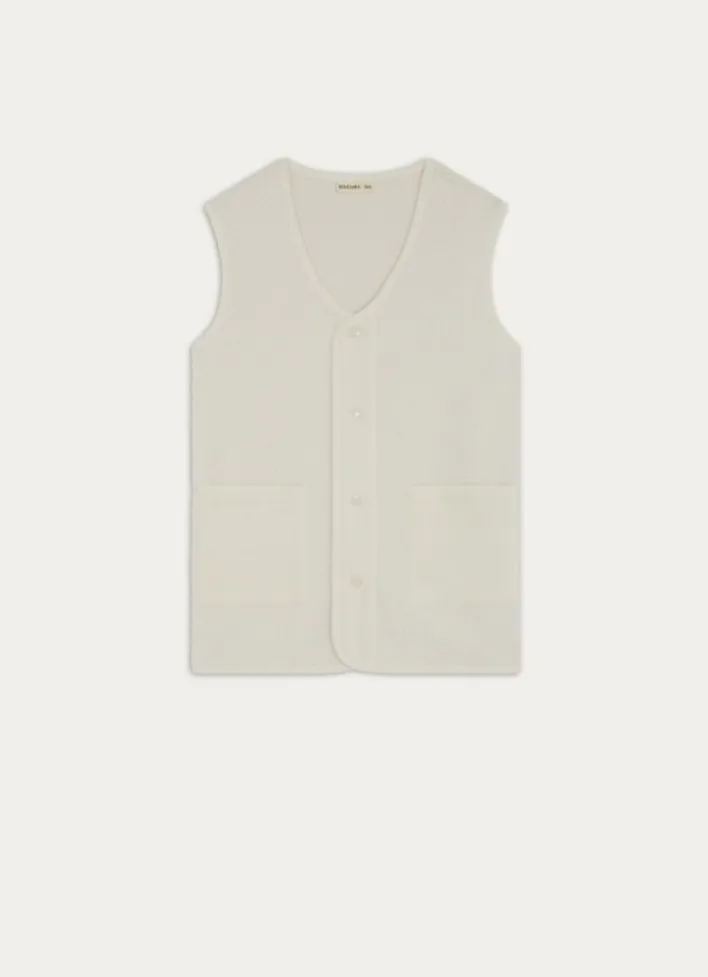 GILET SANS MANCHES SHERPA CALOU ÉCRU