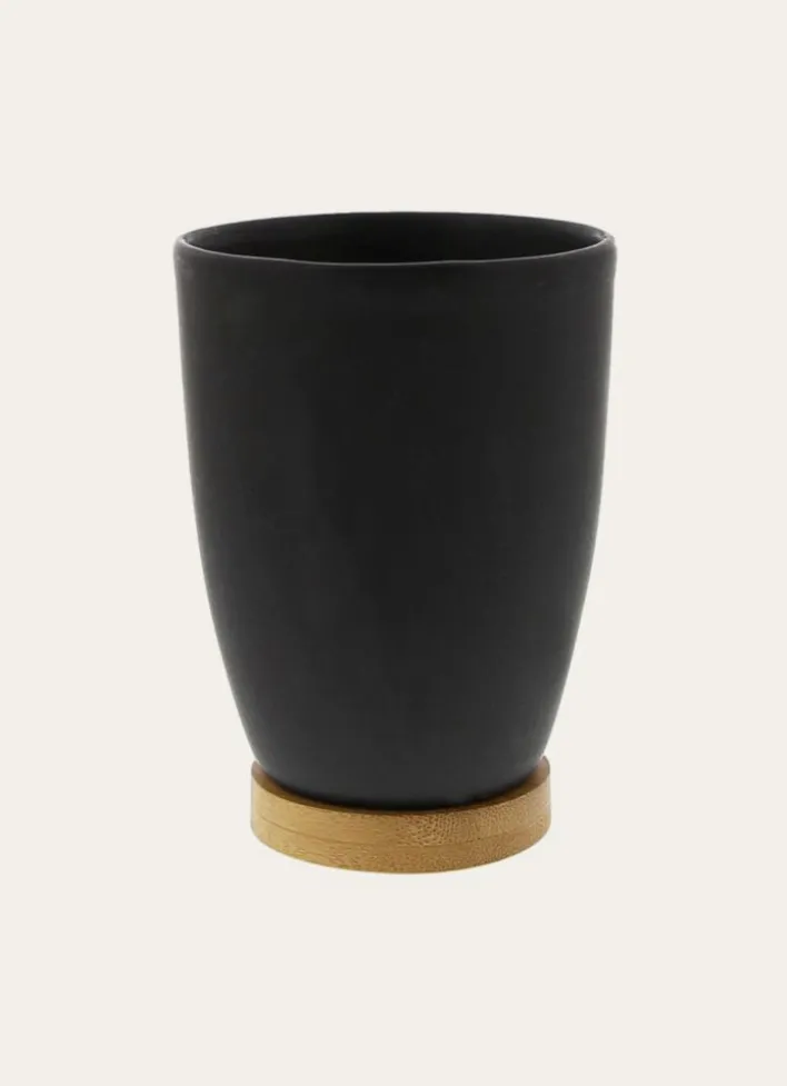 GOBELET EN GRÈS ET BAMBOU NOIR/BAMBOU