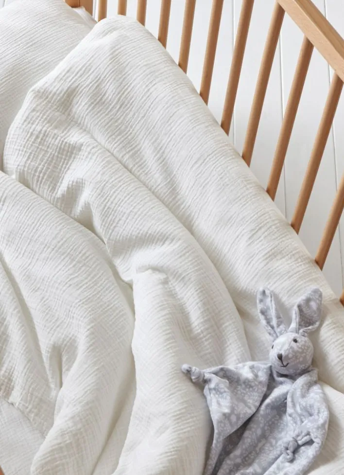 HOUSSE DE COUETTE BÉBÉ EN GAZE DE COTON LAIT