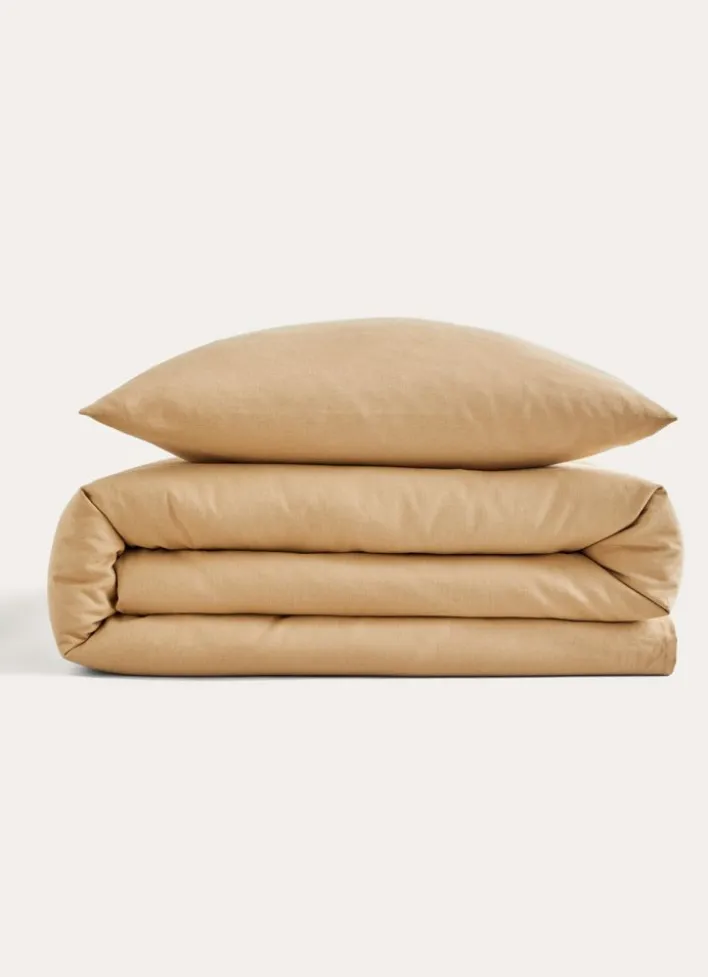 HOUSSE DE COUETTE COTON ET CACHEMIRE CAMEL