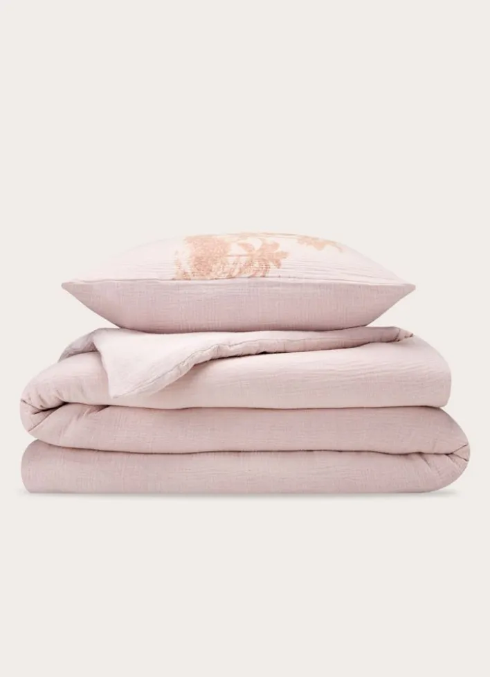 HOUSSE DE COUETTE DOUBLE GAZE DE COTON GAMBIER TERRACOTTA