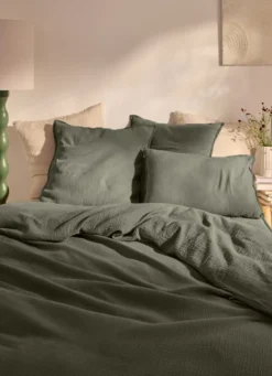 HOUSSE DE COUETTE DOUBLE GAZE DE COTON KAKI