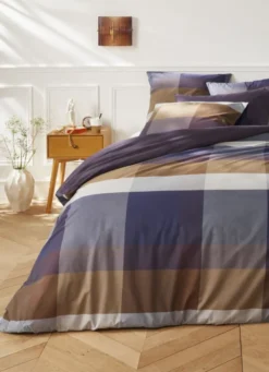HOUSSE DE COUETTE EN COTON GRANDS CARREAUX MULTICOLORE