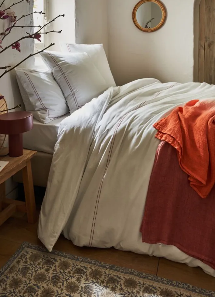 HOUSSE DE COUETTE EN COTON LAVÉ FUSCHIA