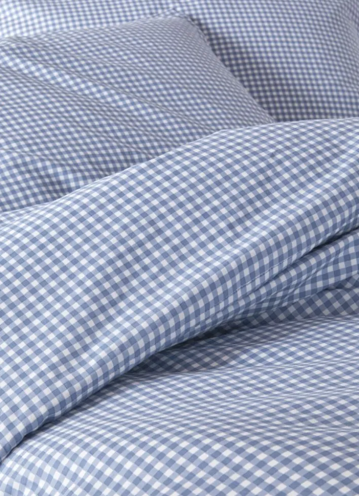 HOUSSE DE COUETTE EN COTON VICHYBLEU