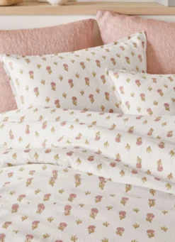 HOUSSE DE COUETTE EN DOUBLE GAZE DE COTON IMPRIMÉE ECRU