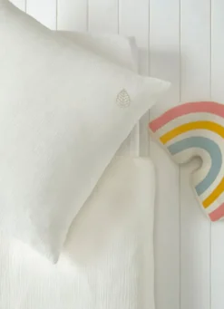 HOUSSE DE COUETTE ENFANT EN GAZE DE COTON LAIT