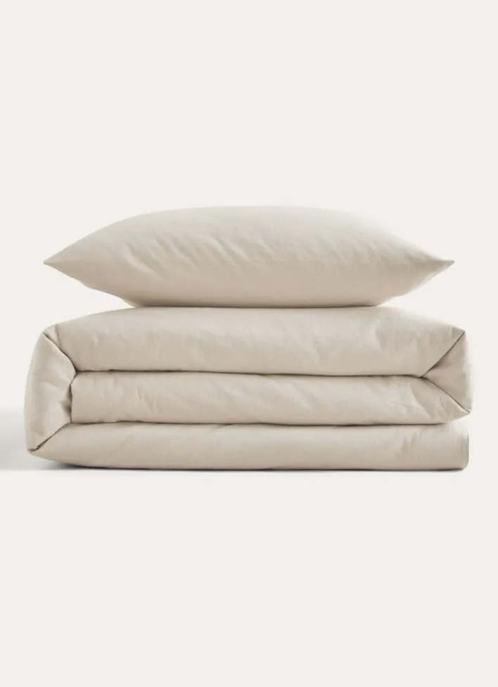 HOUSSE DE COUETTE EN FLANELLE COCON IVOIRE