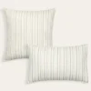 HOUSSE DE COUETTE EN GAZE DE COTON RAYÉE ECRU