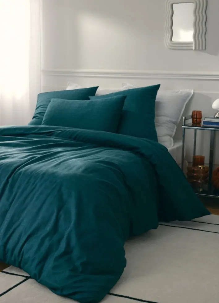 HOUSSE DE COUETTE EN JACQUARD DE COTON ULYSSE ÉMERAUDE