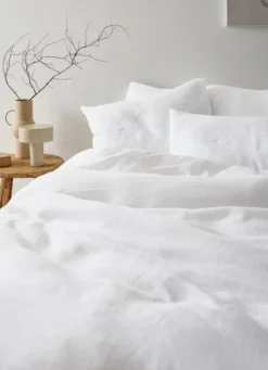 HOUSSE DE COUETTE EN LIN LAVÉ BLANC