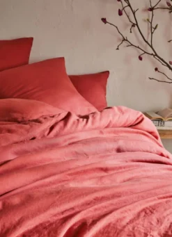HOUSSE DE COUETTE EN LIN LAVÉ MARSALA
