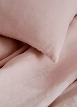 HOUSSE DE COUETTE EN LIN LAVÉ ROSE