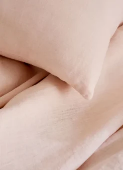 HOUSSE DE COUETTE EN LIN LAVÉ ROSE