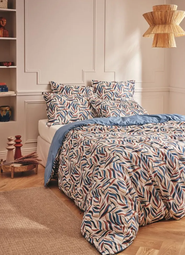 HOUSSE DE COUETTE EN PERCALE CHLORO BLEU BALTIQUE