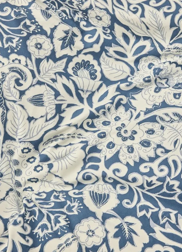HOUSSE DE COUETTE EN PERCALE DE COTON IMPRIMÉE BLEU
