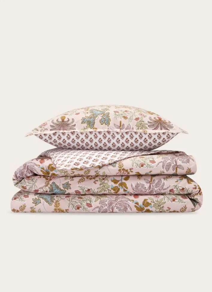 HOUSSE DE COUETTE EN PERCALE GRANADA ROSE BLUSH