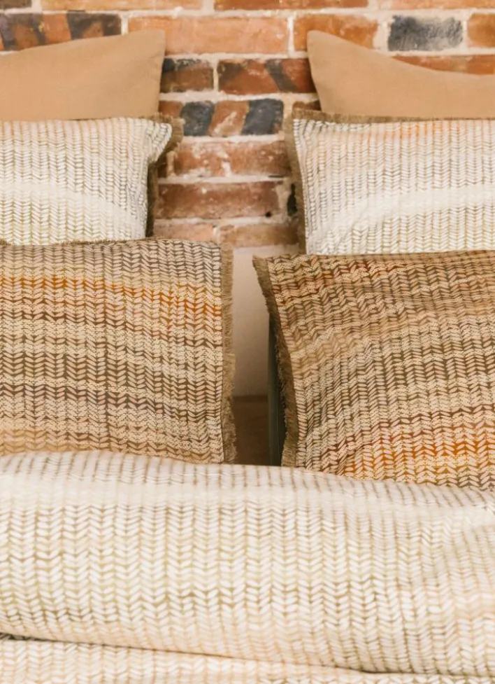 HOUSSE DE COUETTE EN PERCALE LAVÉE TAIGA MULTICOLORE