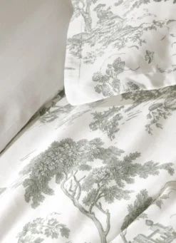 HOUSSE DE COUETTE EN SATIN DE COTON HÉLOÏSE VERT DE GRIS