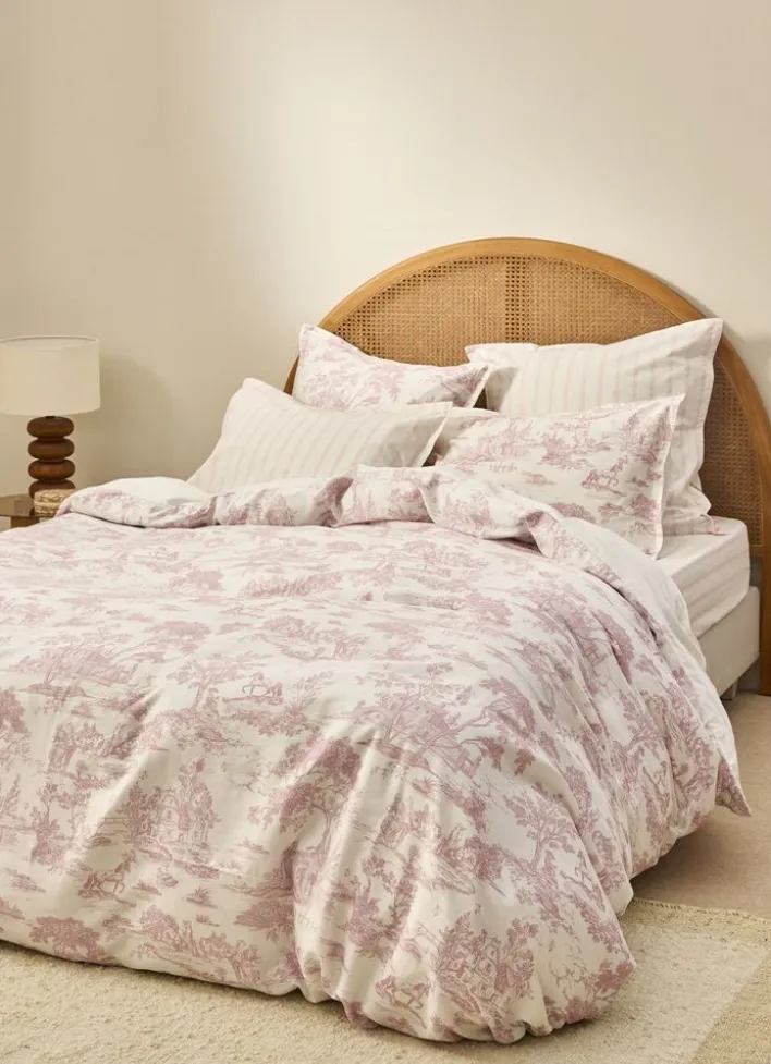 HOUSSE DE COUETTE EN SATIN DE COTON HÉLOÏSE ROSE