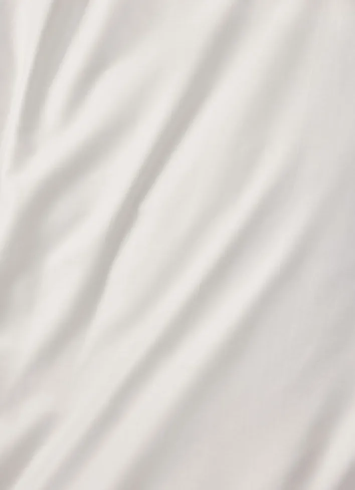 HOUSSE DE COUETTE EN SATIN DE COTON PEIGNÉ UNI BLANC