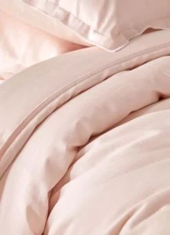 HOUSSE DE COUETTE EN SATIN DE COTON LAVÉ ROSE PALE
