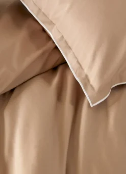 HOUSSE DE COUETTE EN SATIN DE COTON LAVÉ MOKA