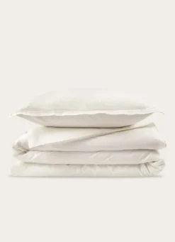 HOUSSE DE COUETTE EN SATIN DE COTON LAVÉ ECRU