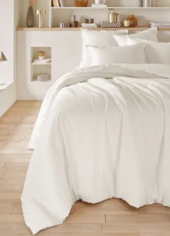 HOUSSE DE COUETTE EN SATIN DE COTON LAVÉ ECRU