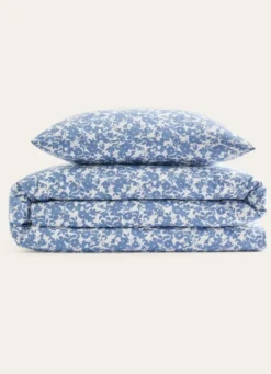 HOUSSE DE COUETTE FLEURIE EN COTON BCIBLEU