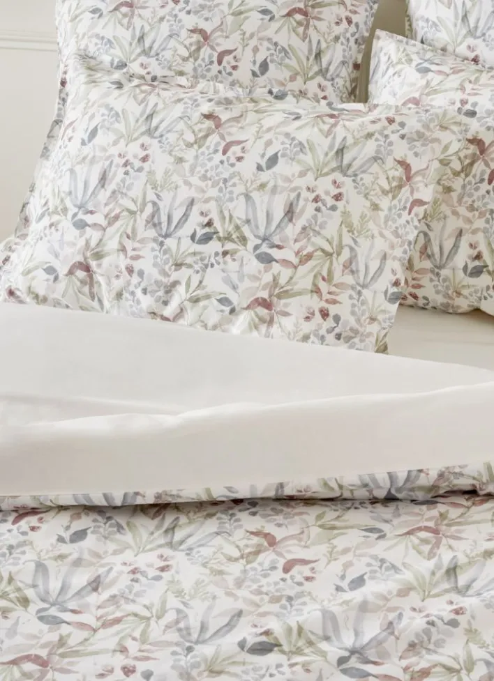 HOUSSE DE COUETTE IMPRIMÉE FLEURI EN COTON LAVÉ LILAS