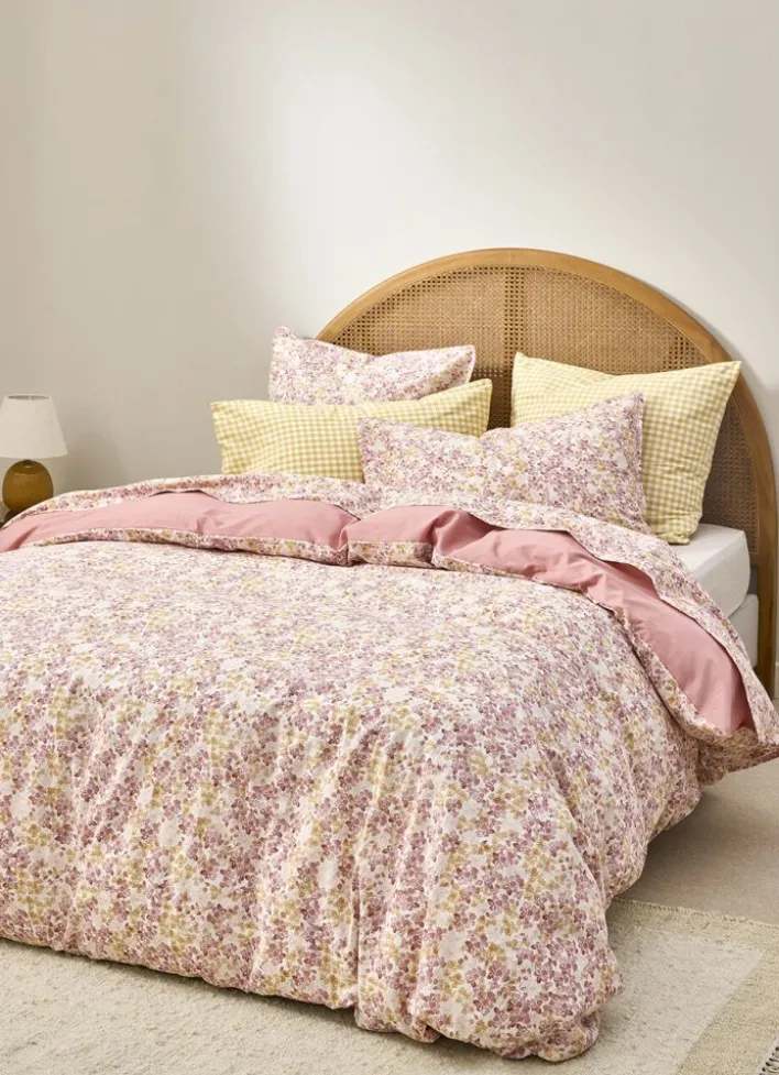 HOUSSE DE COUETTE LISETTE UNIE À RABAT ROSE