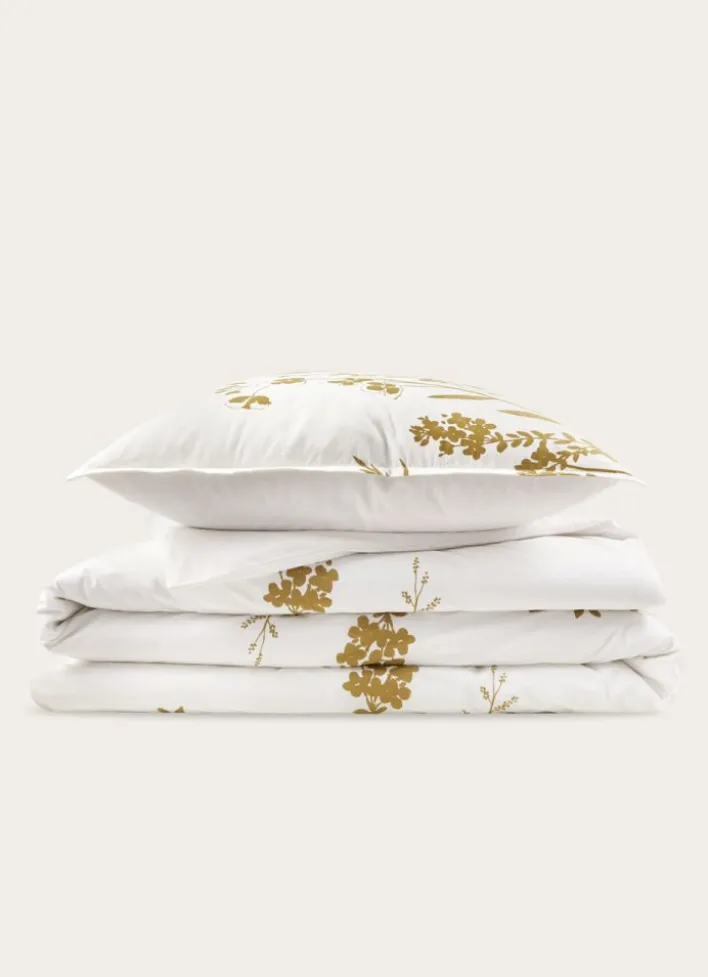 HOUSSE DE COUETTE À MOTIF FLORAL EN PERCALE GALET