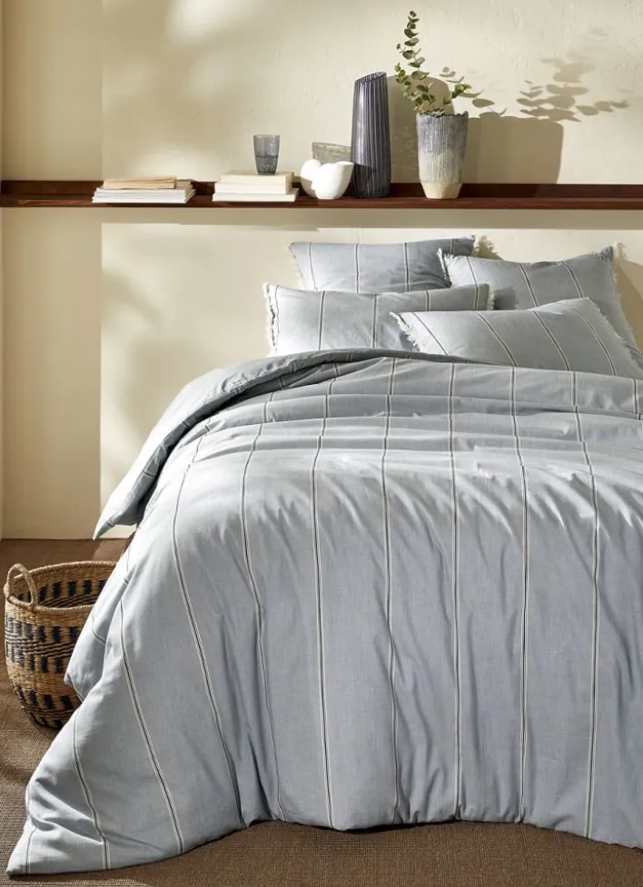 HOUSSE DE COUETTE À RAYURES NAÏADE BLEU