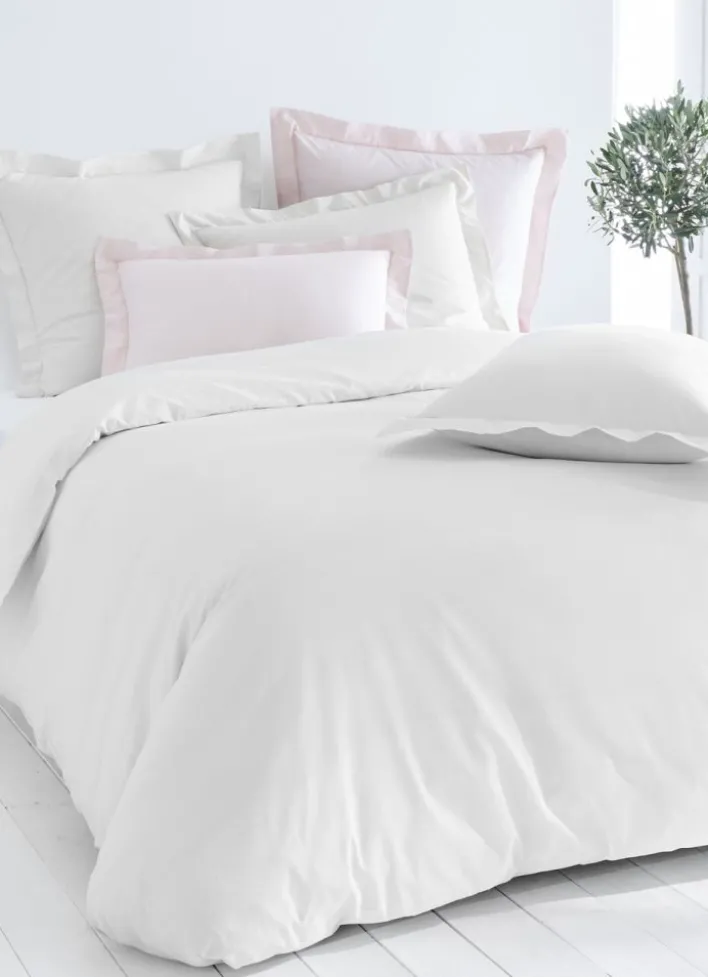 HOUSSE DE COUETTE UNIE EN COTON BLANC