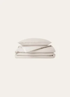 HOUSSE DE COUETTE UNIE EN COTON LAVÉ BIO ECRU