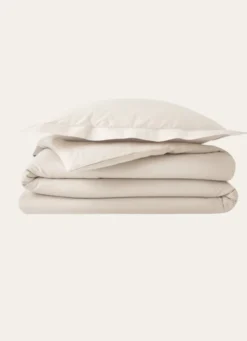 HOUSSE DE COUETTE UNIE EN COTON ECRU