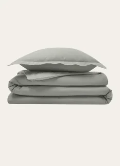 HOUSSE DE COUETTE UNIE EN COTON VERT TENDRE