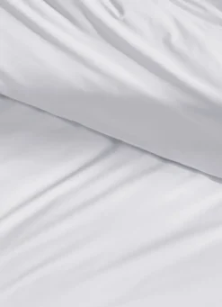 HOUSSE DE COUETTE UNIE EN PERCALE DE COTON BLANC