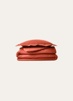 HOUSSE DE COUETTE UNIE EN PERCALE DE COTON TERRE