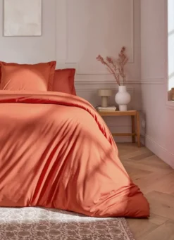 HOUSSE DE COUETTE UNIE EN PERCALE DE COTON TERRE