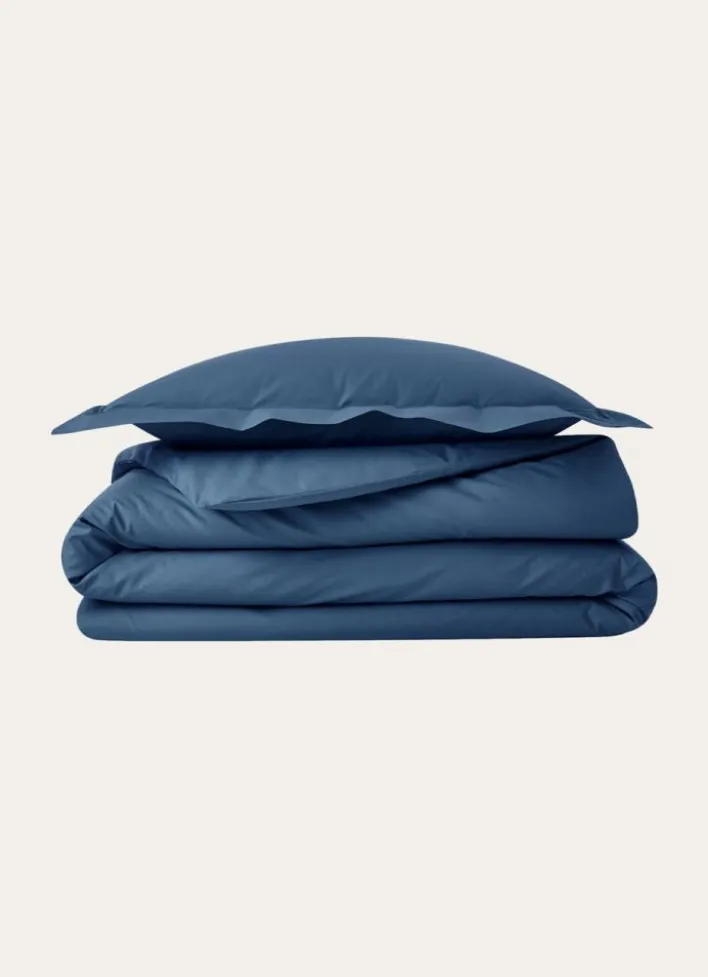 HOUSSE DE COUETTE UNIE EN PERCALE DE COTON JEAN