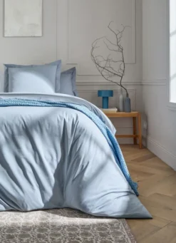 HOUSSE DE COUETTE UNIE EN PERCALE DE COTON ORAGE