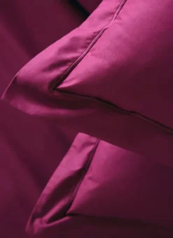 HOUSSE DE COUETTE UNIE EN PERCALE DE COTON GRENAT