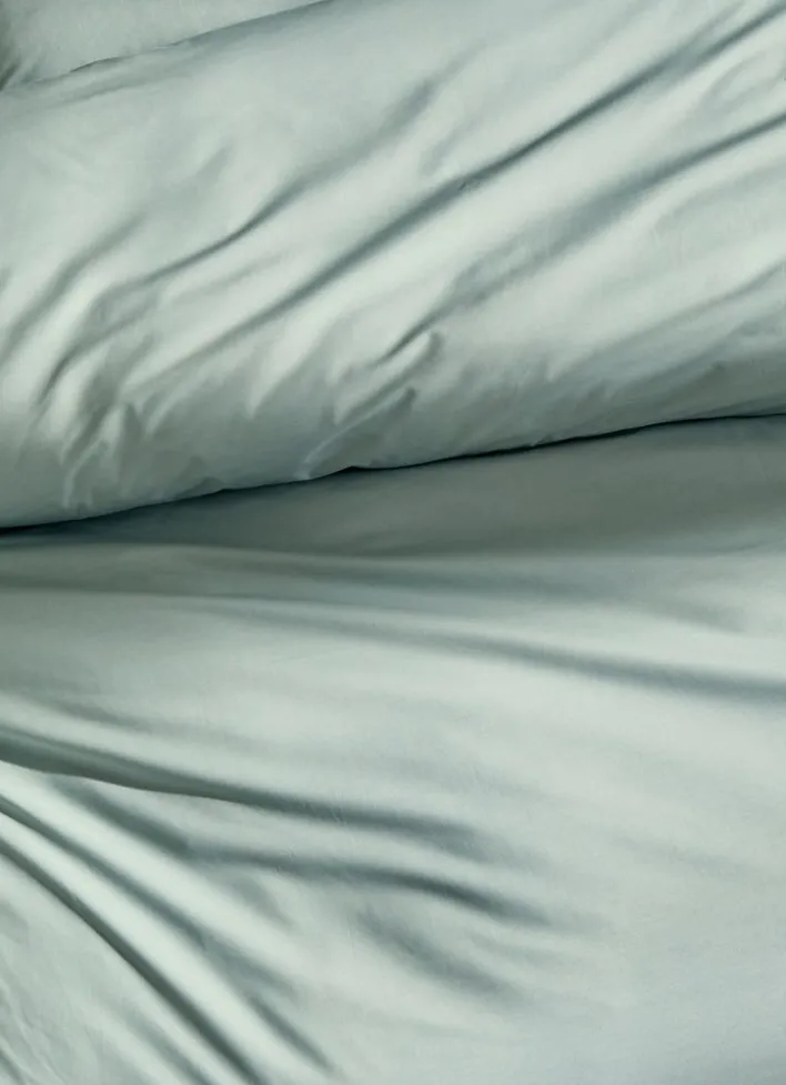 HOUSSE DE COUETTE UNIE EN PERCALE DE COTON VERT