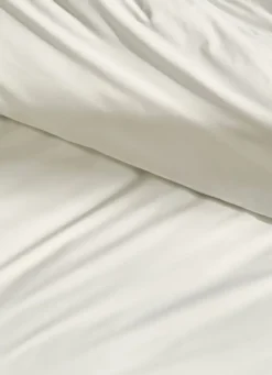 HOUSSE DE COUETTE UNIE EN PERCALE DE COTON ECRU
