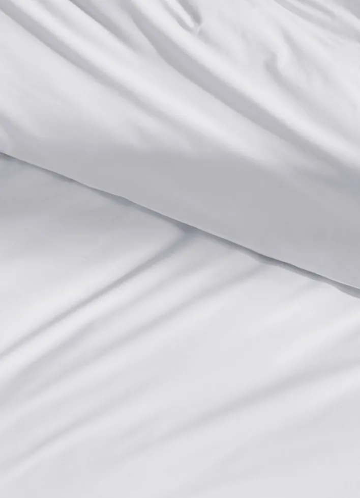 HOUSSE DE COUETTE UNIE EN PERCALE DE COTON BLANC