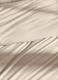 HOUSSE DE COUETTE UNIE EN PERCALE DE COTON SABLE